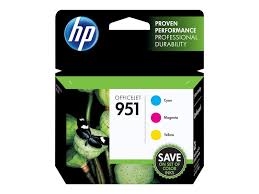 Original HP 951 CR314FN Cyan, Magenta, Yellow Ink Cartridges, Pack Of 3 Bstock