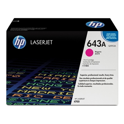 HP 643A, Magenta Original Toner Cartridge (Q5953A)