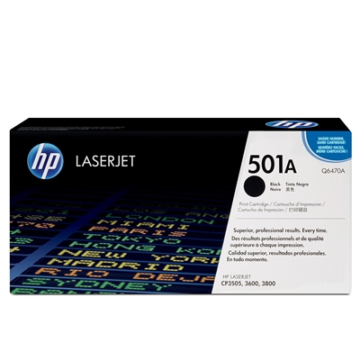 Genuine HP 501A Q6470A Black LaserJet Toner Cartridge