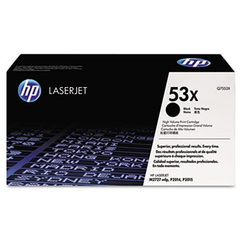 Genuine HP 53X Q7553X Black High-Yield LaserJet Toner Cartridge