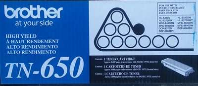 Original Brother TN650 High-Yield Black Toner Cartridge Bstock