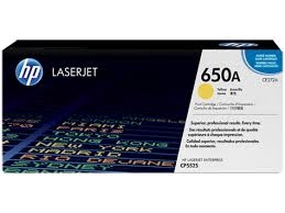 Genuine HP 650A, Yellow Toner Cartridge CE272A