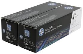 Original HP 128A CE320AD Black Toner Cartridges Pack of 2