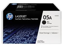 Genuine HP 05A CE505D Black LaserJet Toner Cartridges, 2 Pack