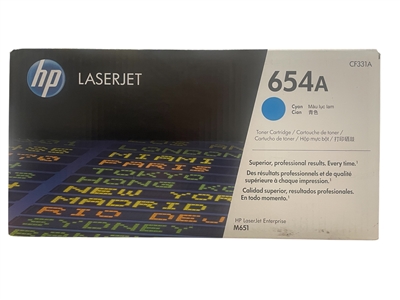 HP 654A CF331A Cyan Original Toner Cartridge Bstock