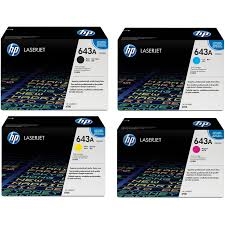 HP 643A Original Toner Cartridge Combo Pack Black Cyan Magenta Yellow Q5950A Q5951A Q5952A Q5953A bstock