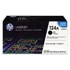 Genuine HP 124A Q6000AD Black Toner Cartridges, Pack Of 2