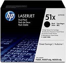 Original HP 51X Q7551XD  Black Toner Cartridges Q7551X, Pack Of 2 Bstock