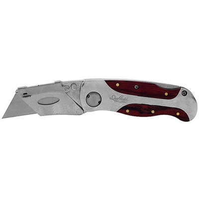 Sheffield Premium Folding Lock-Back Utility Knife - Wood Handle 12115