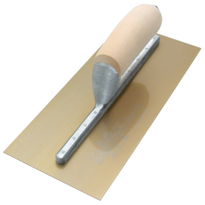 Marshalltown PermaShape Flat Golden Stainless TROWEL - 16" X 5" Wooden Handle  12175  CURRY