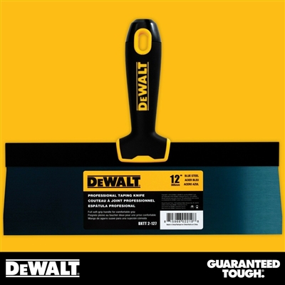 DEWALT 12" Blue Steel Taping Knife - Soft Grip Handle - Chrome End  2-127