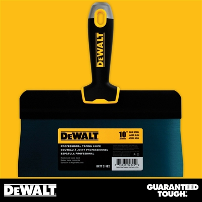 DEWALT 10" Blue Steel Big Back Taping Knife - Soft Grip Handle - Chrome End  2-182