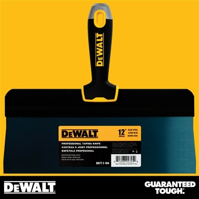 DEWALT 12" Blue Steel Big Back Taping Knife - Soft Grip Handle - Chrome End  2-184