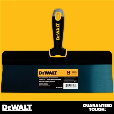 DEWALT 14" Blue Steel Big Back Taping Knife - Soft Grip Handle - Chrome End  2-186