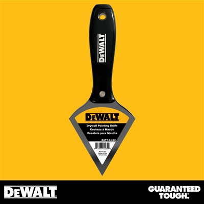 DEWALT Stainless Steel Drywall Pointing Knife - Black Plastic Handle - Chrome End