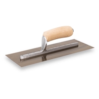Marshalltown 12" x 5" Curry Style Golden Stainless Trowel wood camelback handle 32961