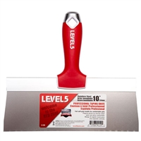 LEVEL 5 TOOLS 10" Soft-Grip Professional Stainless Steel Taping Knive