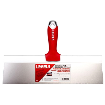 LEVEL 5 TOOLS 14" Soft-Grip Professional Stainless Steel Taping Knive