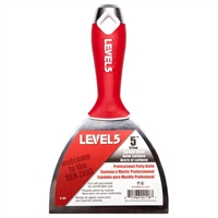 LEVEL 5 TOOLS 5" Soft-Grip Professional Carbon Steel Putty/Finishing Knife