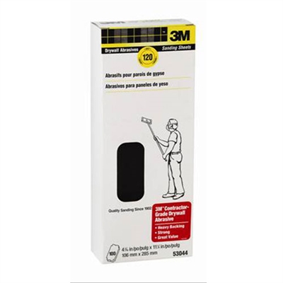 3M Drywall Sanding Sheets - 120 Grit  (PACK OF 100) 53044