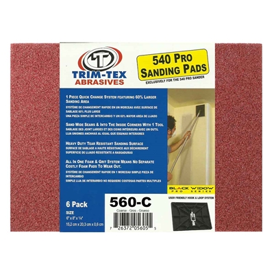 TRIM TEX Black Widow Sanding Pads Coarse 120 Grit 6/Pack   560-C