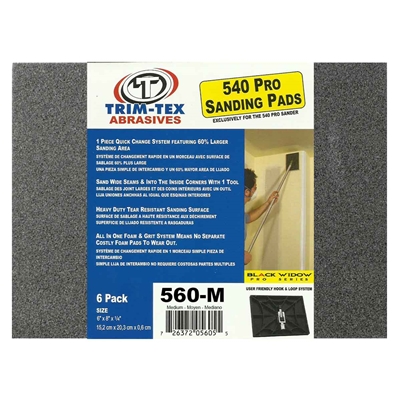 TRIM TEX Black Widow Sanding Pads Medium 150 Grit 6/Pack   560-M