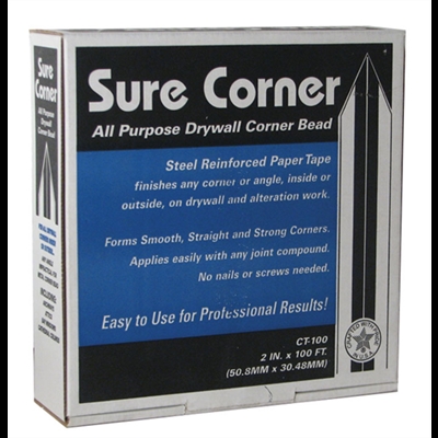 SURE CORNER ALL PURPOSE DRYWALL CORNER BEAD 2" X 100 FT