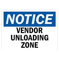 Vendor Unloading Zone 18" x 24" Aluminum Sign