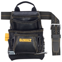 DEWALT 10 - Pocket Carpenter's Top Grain Grain Leather Nail and Tool Bag  DG54331