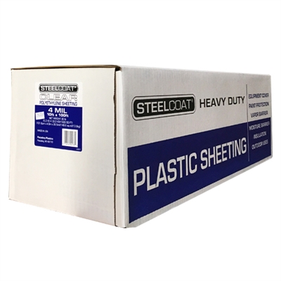 STEELCOAT 4 MIL Clear Plastic Sheeting - 10' X 100'