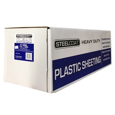 STEELCOAT 4 MIL Clear Plastic Sheeting - 12' X 100'