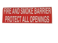FIRE AND SMOKE BARRIER PROTECT ALL OPENINGS STICKER  50 PACK  RED