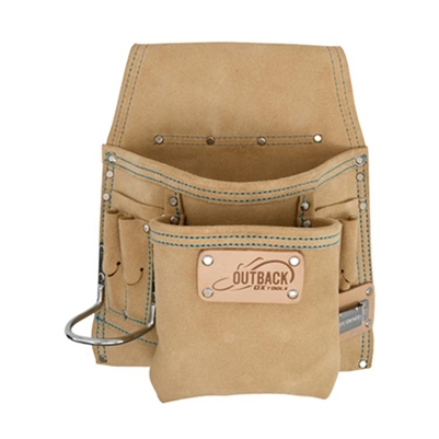 OX TOOLS 8-Pocket Tool/Fastener Pouch, Suede Leather  OXGT263908