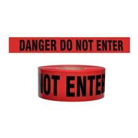 Red Danger Do Not Enter Tape 3" X 1000'