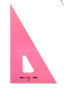 Pacific Arc 6" 30/60 Degree Fluorescent Pink Triangle