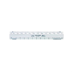 Alvin 6" White Plastic Flat Architect Scale