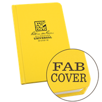 yellow sewn Fabrikoid small pocket journal