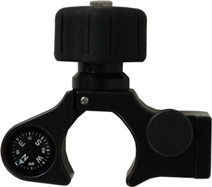 black pole quick release clamp with attached compass