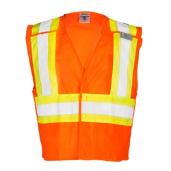 Kishigo Contrasting Mesh Breakaway Vest Orange