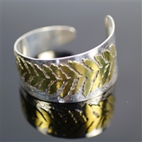 Branch Cuff Bracelet photo. Gorgeous mix of silver and bronze, the plant-stalk design is all in bronze attached to an all silver cuff bracelet.