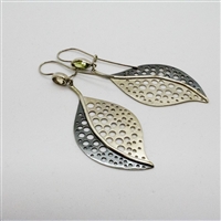 Leaf  Earrings made of sterling silver and beryl.
