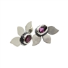 Silver earrings with pink tourmaline