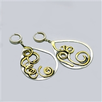 handmade sterling silver and bronze earrings