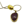 Handmade 18k gold and silver necklace with pink sapphire.