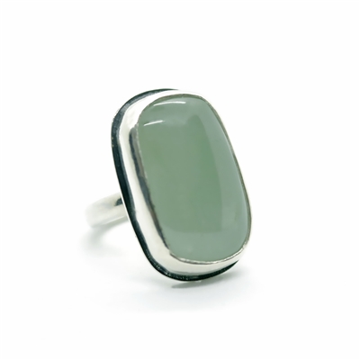 handmade silver ring with acquamarine