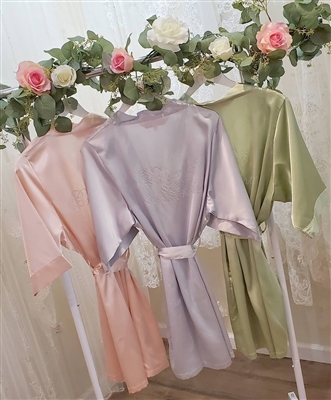 Satin Robes with Crystal Bridal Titles