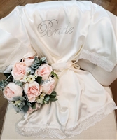 Satin Bride Robe with Lace