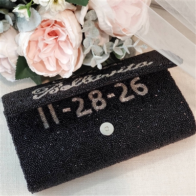 Personalized Hand Beaded Purse with Date
