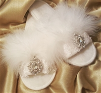 Handmade - Maribou Bridal Slippers with Crystal-Sold Out!