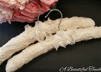 Buttery Ivory Stretch Fabric with Chiffon Applique